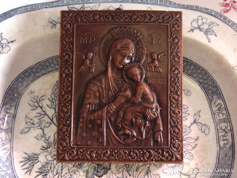Beautiful old wax wall decoration on religious theme