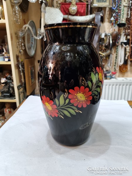 Old stained glass vase