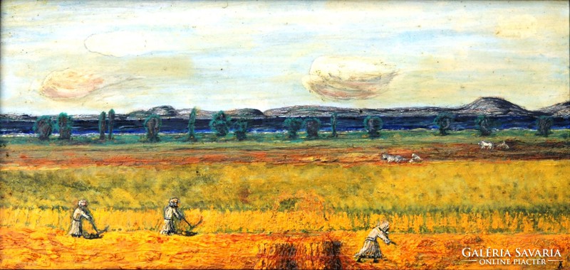 B.T .: Harvest - oil painting, framed