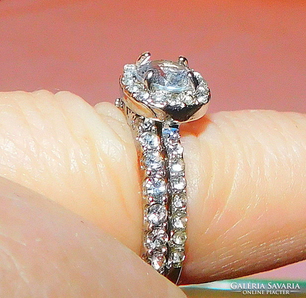 Mest. Diamond stone white gold filled ring- with accompanying ring- dreamlike! 8.As