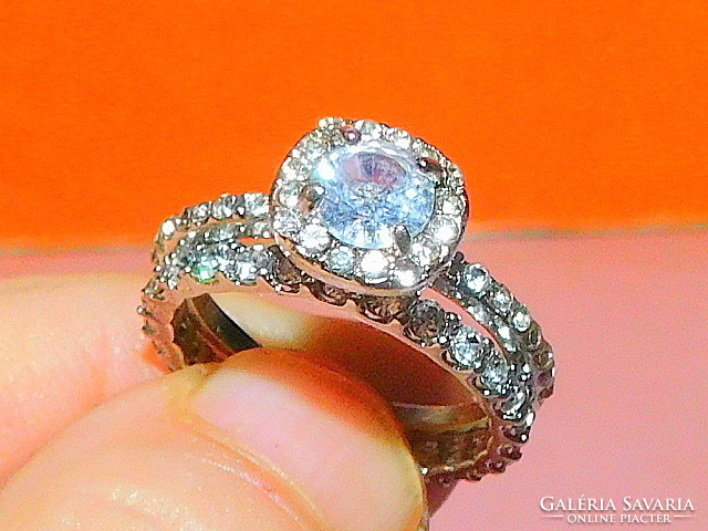 Mest. Diamond stone white gold filled ring- with accompanying ring- dreamlike! 8.As