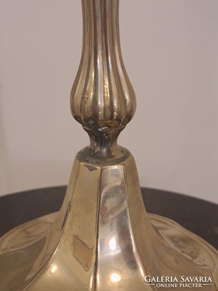 Silver-plated, alpaca large candle holder