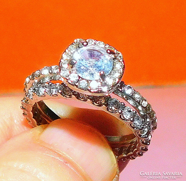 Mest. Diamond stone white gold filled ring- with accompanying ring- dreamlike! 8.As