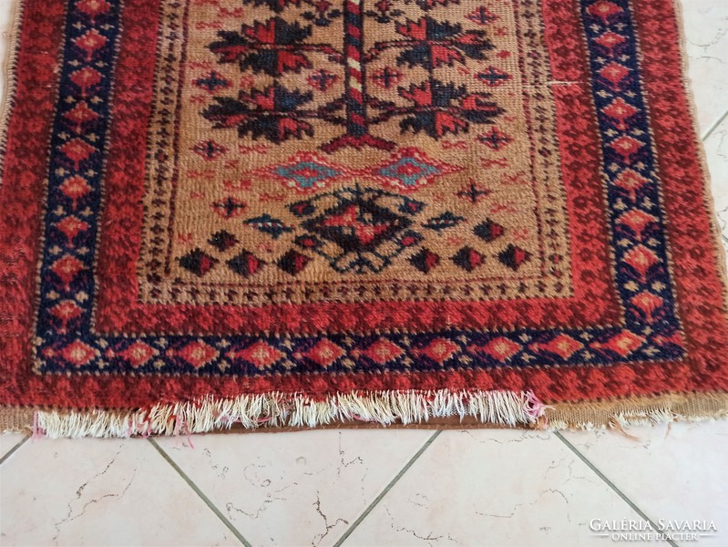 Tree of life small handmade antique rug, tapestry