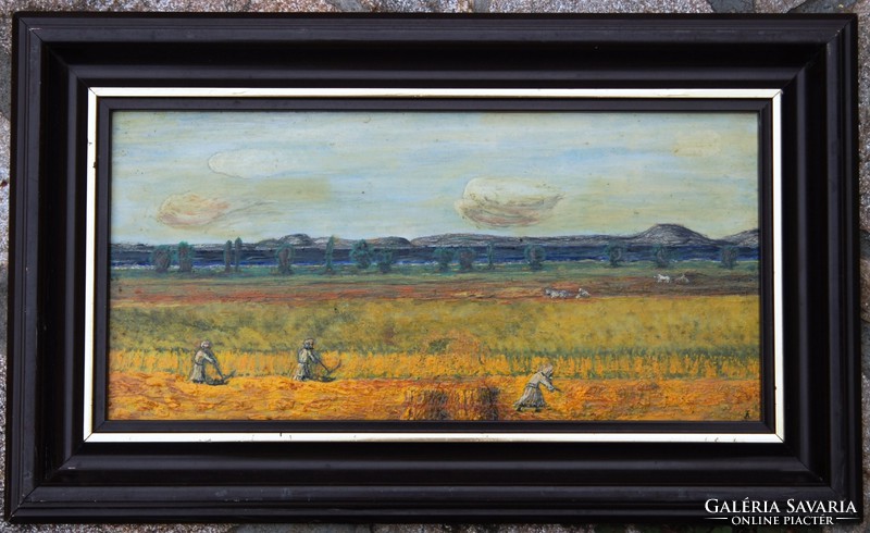 B.T .: Harvest - oil painting, framed