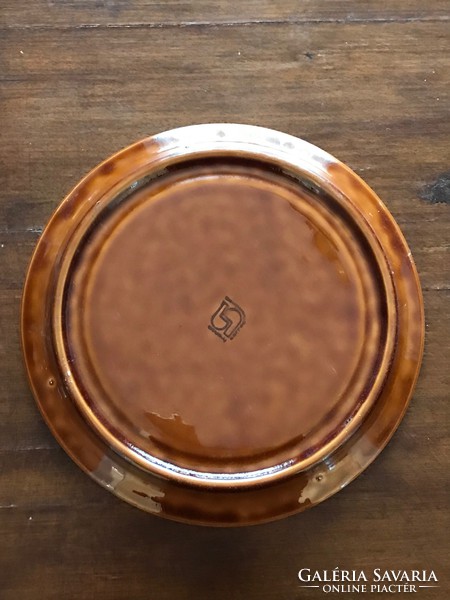 Sarreguemines francia, festett-mázas fajansz/kerámia fondü tányérok. 6 db-os garnitura sérülésmentes