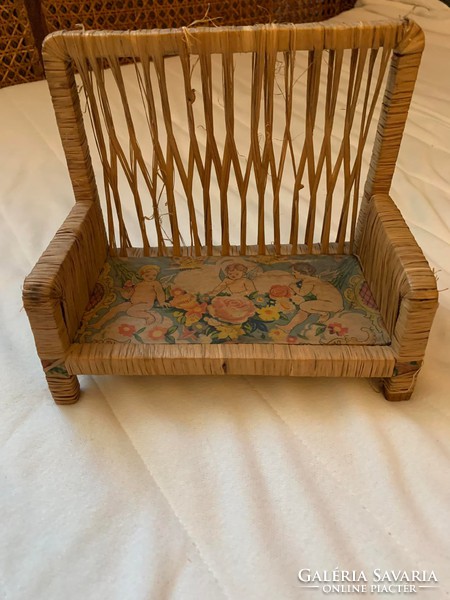 Antique wooden / rattan toy baby furniture