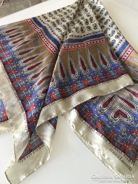 Huge Franco Laurent silk scarf, 115 x 115 cm