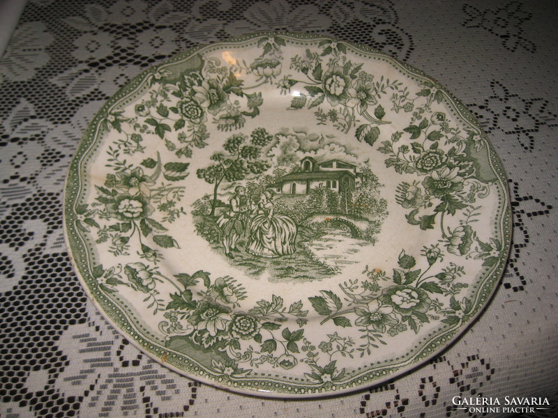 English decorative plate flowers from the fifties, 24.2 cm