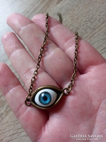 Bronz  kék szem amulett