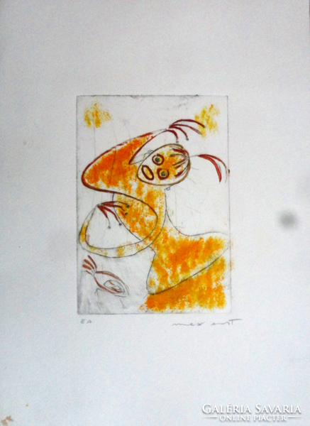 Max Ernst - Táncosnő - rézkarc, nincs felező ajánlat!