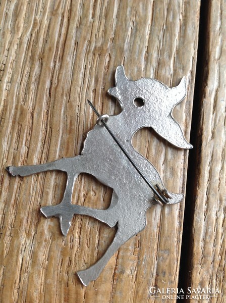 Old deer bambi metal brooch