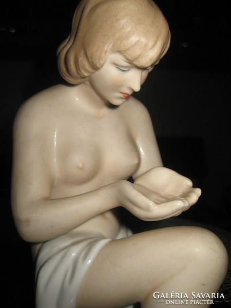 Wallendorf bathing girl, beautiful condition, unrepaired, 23 cm