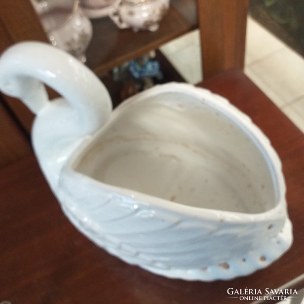 Large ceramic swan pot, flowerpot, centerpiece.