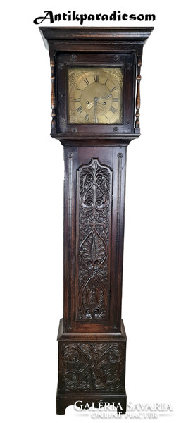 A480 antique freshly renovated carved 2 heavy standing watch