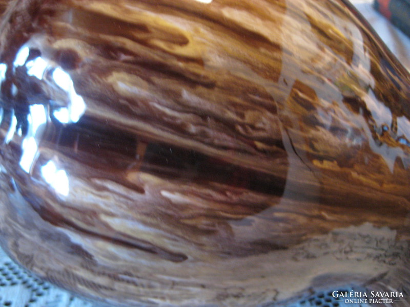 Lévai , mezőtúri  , nagyon szép  , folyatott  mázas  váza    ,  24 cm