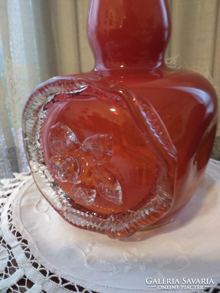 Old Murano bottle with floral decoration
