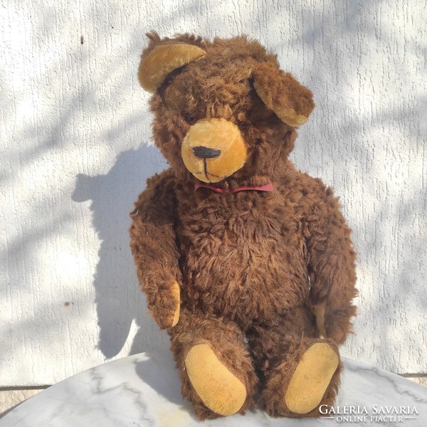 Antique large 59 cm! Teddy bear teddy, teddy bear with long hair lovely face glass eyes! Bar