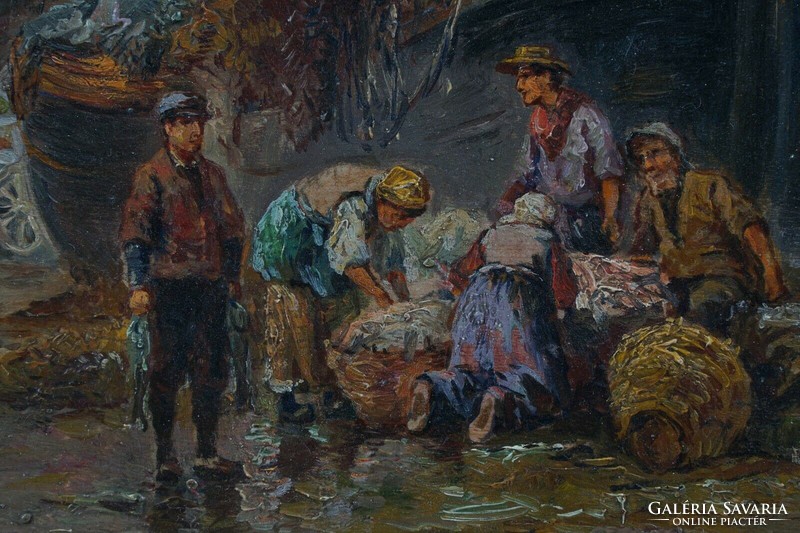 Unknown painter, fishermen, 19th century