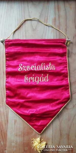 Socialist brigade silk embroidered flag