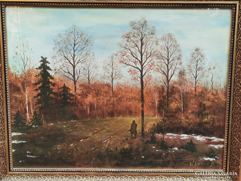 Kloton Péter (1927 - 1985) Erdőben festmény