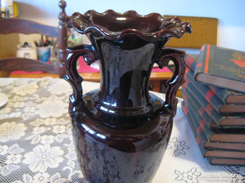 Mezőtúri , Lévai ,  szecessziós  váza  , nagyon szép  mázzal  , 31 cm