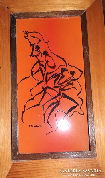 Ferenc Czinke fire enamel: communist propaganda image