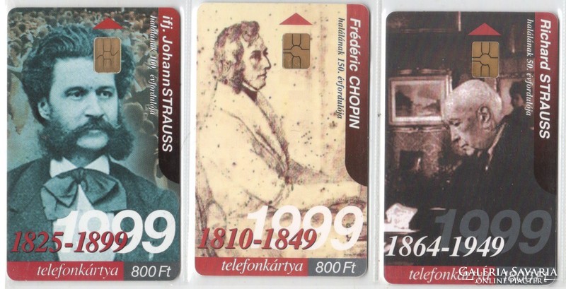 Magyar telefonkártya 0935  1999 Két Strauss és Chopin   ODS 4  100.000-50.000-99.000      db.