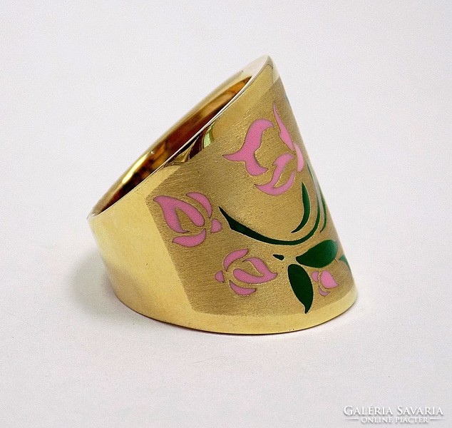 Virágmintás arany gyűrű (ZAL-Au85174)