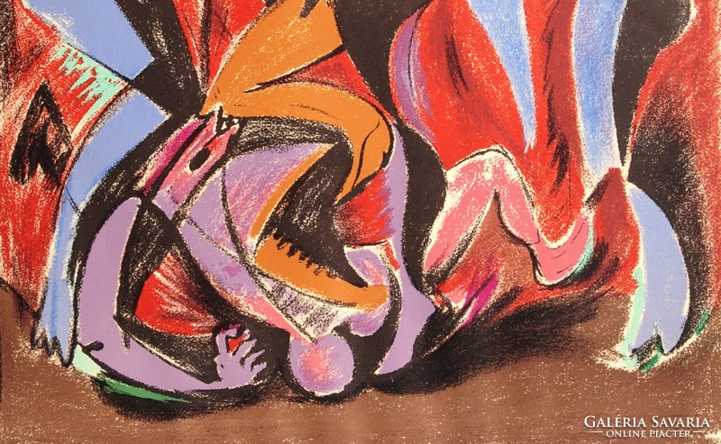 André Masson (1896-1987): Orpheus, 1933-1972 - számozott színes litográfia, 2622/5000 példány