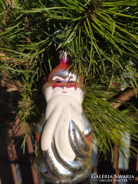 Old bottle with Christmas tree decoration - Santa Claus