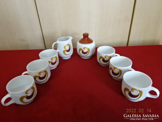 Great Plain porcelain coffee set for six people, eight pieces. He has! Jókai.