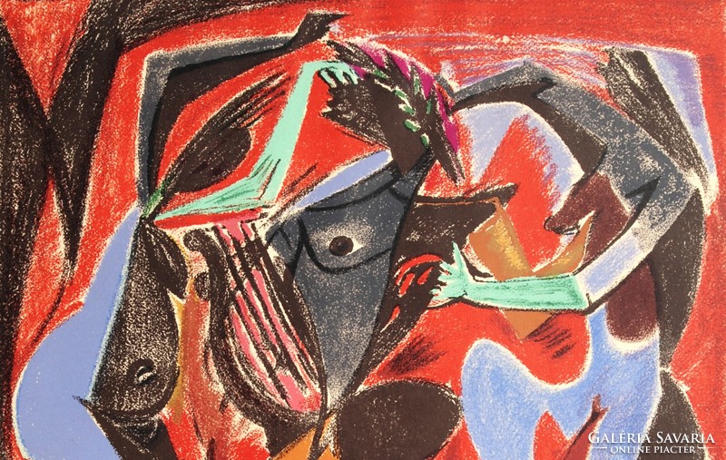 André Masson (1896-1987): Orpheus, 1933-1972 - számozott színes litográfia, 2622/5000 példány
