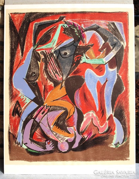 André Masson (1896-1987): Orpheus, 1933-1972 - számozott színes litográfia, 2622/5000 példány