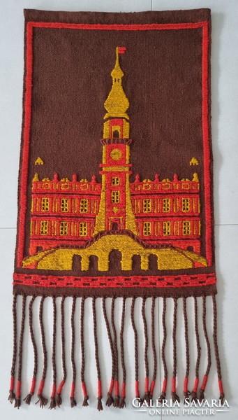 Vintage wool tapestry, woven-Polish needlework from the 70's (cepelia)