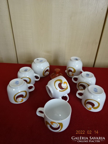 Great Plain porcelain coffee set for six people, eight pieces. He has! Jókai.