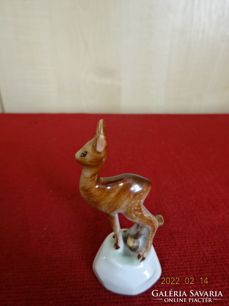 Herendi porcelán figura, kézzel festett őzike. Vanneki! Jókai.