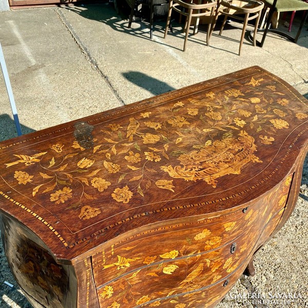 Baroque chest of drawers, Dutch, very beautiful inlaid