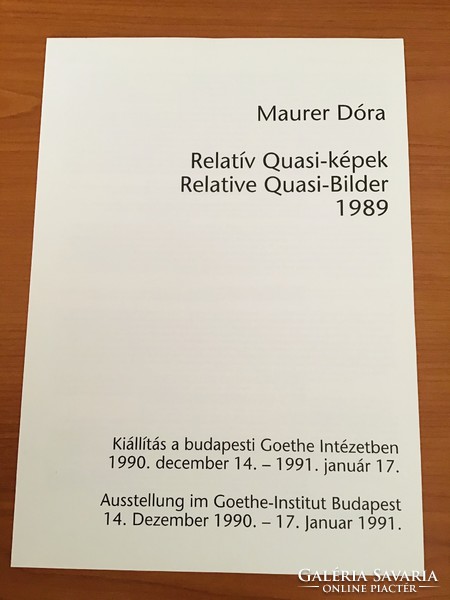 MAURER DÓRA (1937-): Relatív Quasi kép I. 1990. 116/300.