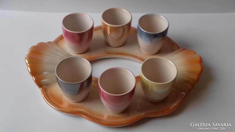 Retro Hungarian handicraft ceramic drink set