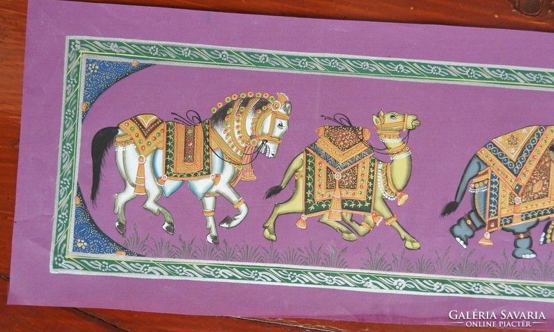Caravan 3.- Indian silk painting