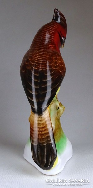 1H661 Régi nagyméretű Bodrogkeresztúri kerámia papagáj 20 cm