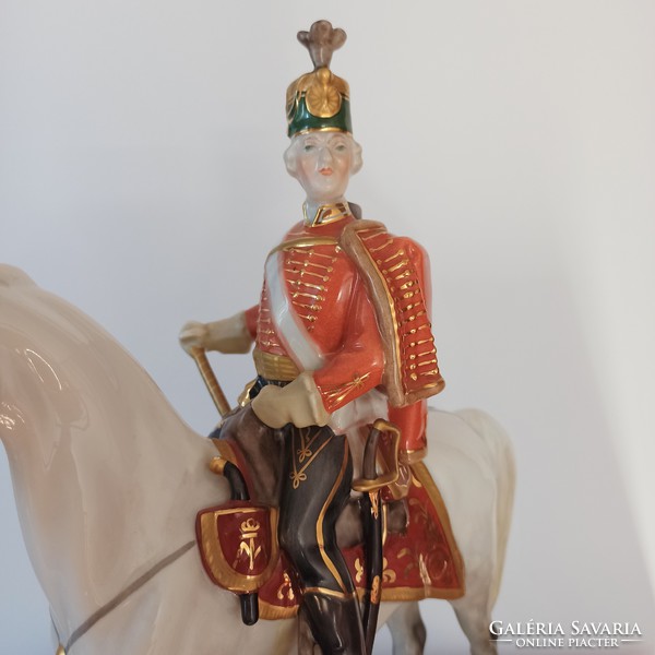 Horse statue of Andrew Hadik, porcelain from Herend