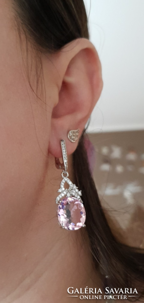 Hatalmas  ezüst  füli pink quarz / sterling 925/ --új