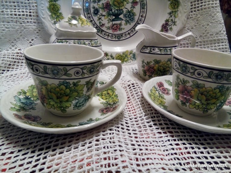 English faience cups + bowl