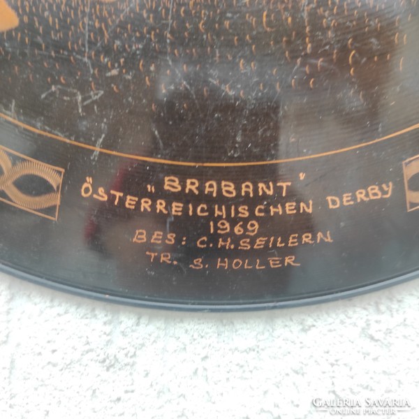 Equestrian award, Austrian derby 1969. Made of copper. Jockey!