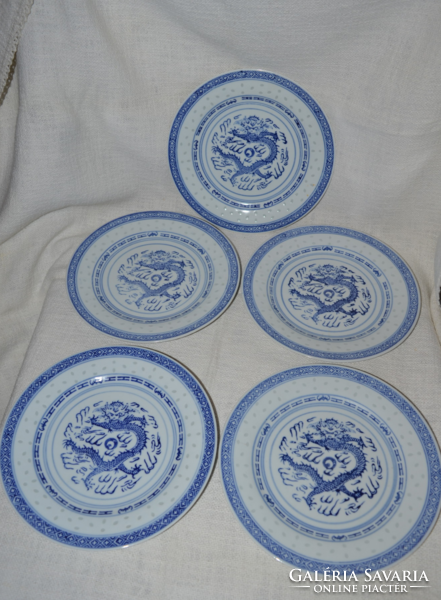 5 rice patterned flat plates ( dbz 0096 )