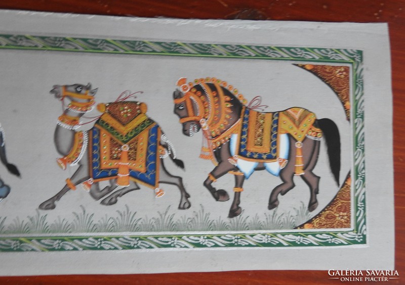 Karaván 4.- indiai selyemkép festmény