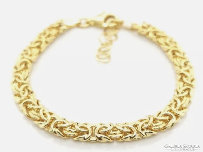 925 Sterling silver, 14 carat yellow gold plated chain bracelet - new