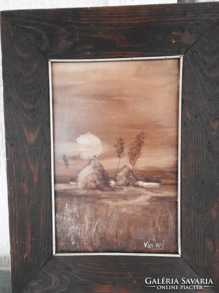 Gyula Várkonyi painting: haystacks